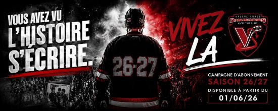 Affiche officielle de la saison 2026-2027 des Diables Rouges de Valenciennes - Hockey sur glace D1